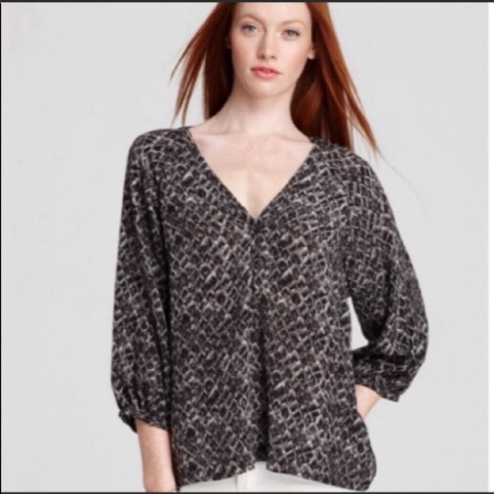 Joie Robin Eyelash Silk Blouse Size Small